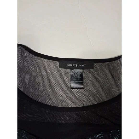 Vintage Black Sheer Corset Lace Long Sleeve Top Fairy Grunge Whimsigoth Sexy L - Picture 8 of 10